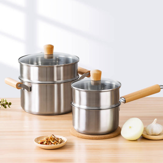 Stainless steel milk pan cooking integrated baby food supplement pan induction cooker gas special